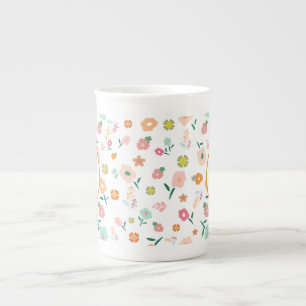 Tasse En Porcelaine Fleurs de marguerite super Retro Motif Boho Floral