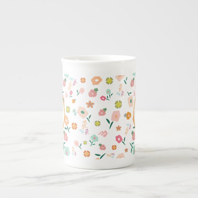 Tasse En Porcelaine Fleurs de marguerite super Retro Motif Boho Floral (Devant)