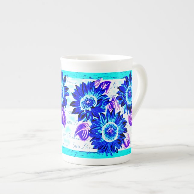 Tasse En Porcelaine Fleurs de soleil branlantes (Devant droit)