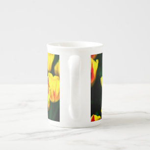 Tasse En Porcelaine Fleurs de tulipe jaune
