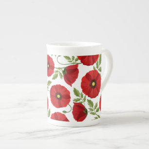 Tasse En Porcelaine Fleurs d'été joyeuses floraison de pavot