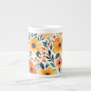 Tasse En Porcelaine Fleurs Floral Pattern Sublimation-95654
