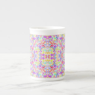 Tasse En Porcelaine Fleurs pastel abstraites