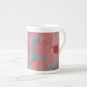 Tasse En Porcelaine Fleurs rose bonbon