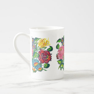 Tasse En Porcelaine Fleurs rustiques hongroises