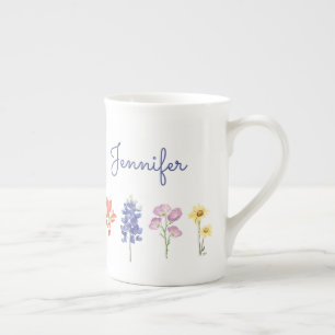 Tasse En Porcelaine Fleurs sauvages du Texas - Pinceau indien, Bluebon