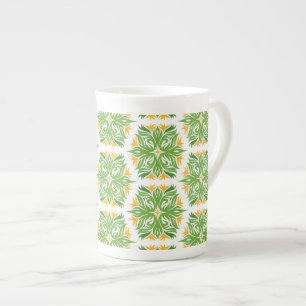 Tasse En Porcelaine Fleurs Vertes, Motif De Fleurs, Modèle Floral