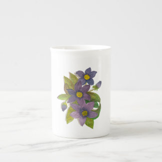 Tasse En Porcelaine Fleurs violettes