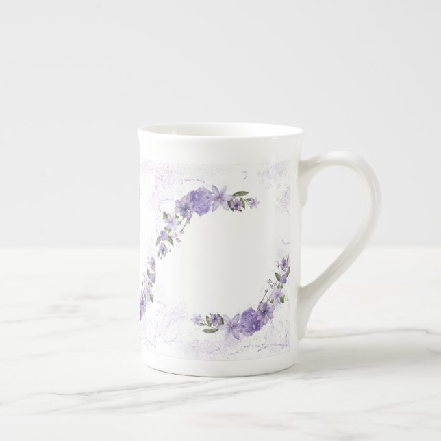 Tasse En Porcelaine Floral pourpre (Droite)