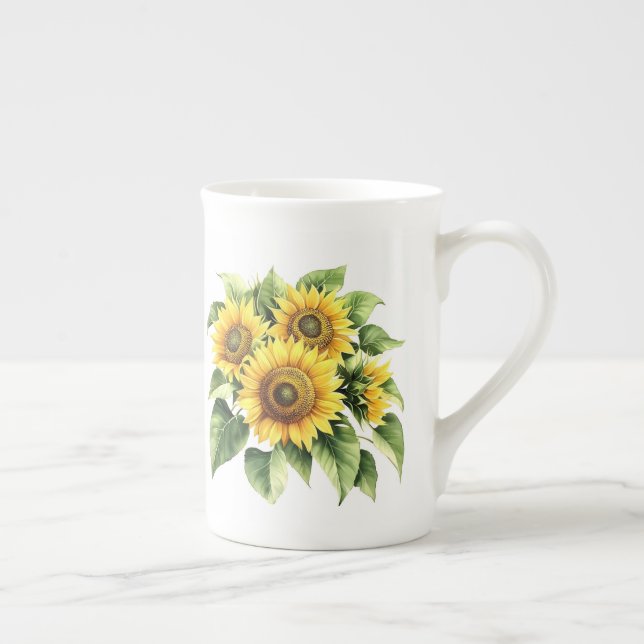 Tasse En Porcelaine Florale  (Droite)
