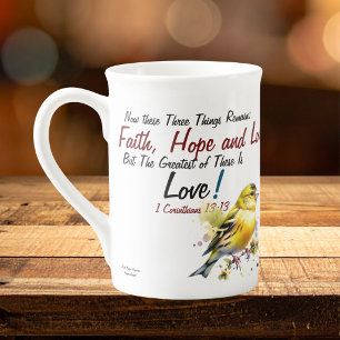 Tasse En Porcelaine Foi, Espoir, Écriture d'amour Moderne