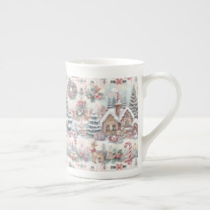 Tasse En Porcelaine Fond d'écran de la scène de Noël