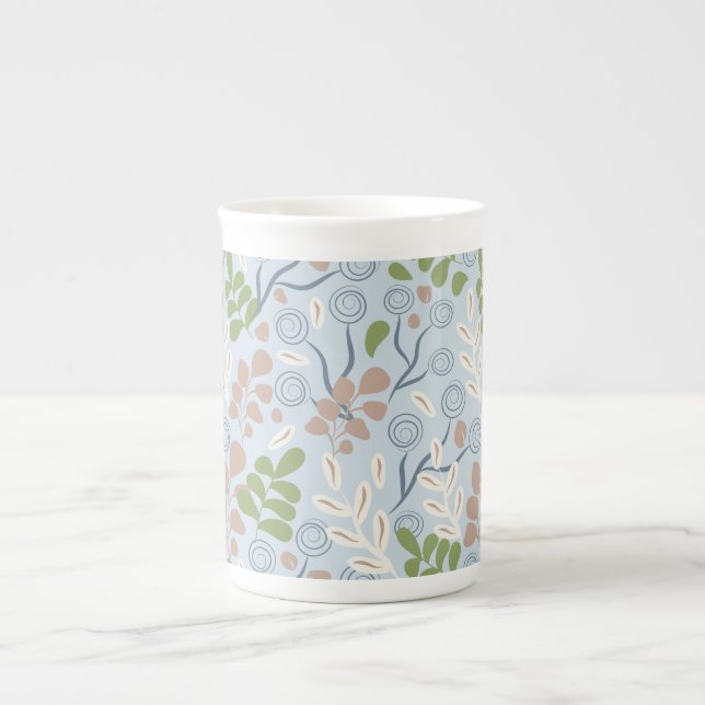 Tasse En Porcelaine Formes organiques botaniques (Devant)