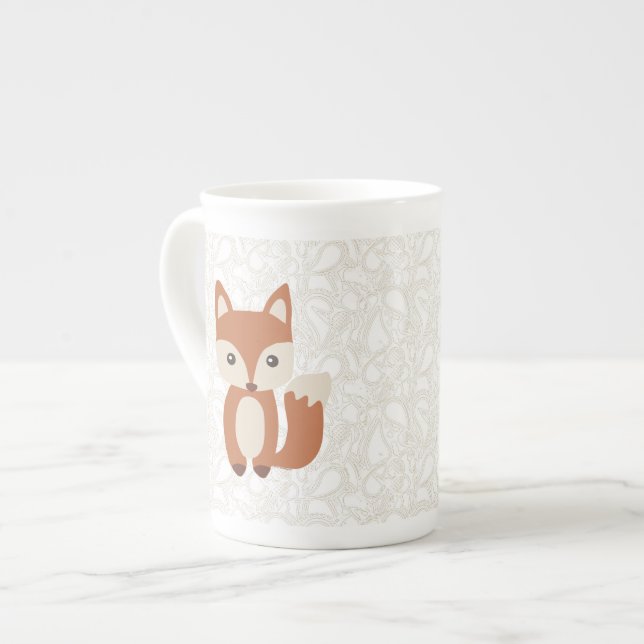 Tasse En Porcelaine Fox mignon de bébé (Devant gauche)
