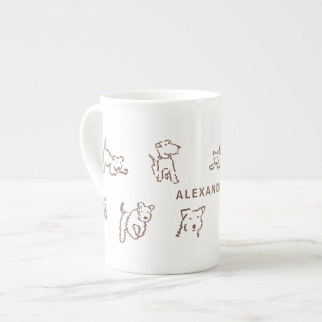 Tasse En Porcelaine Fox Terrier Personalized (Devant gauche)