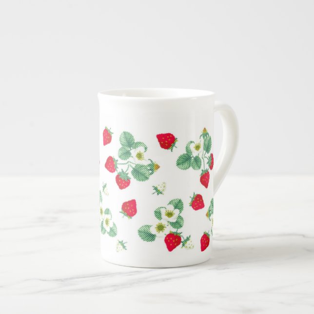 Tasse En Porcelaine Fraise (Devant droit)