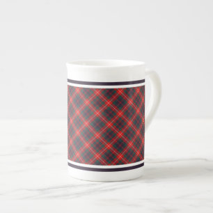 Tasse En Porcelaine Fraser de la famille Lovat Tartan moderne rouge et
