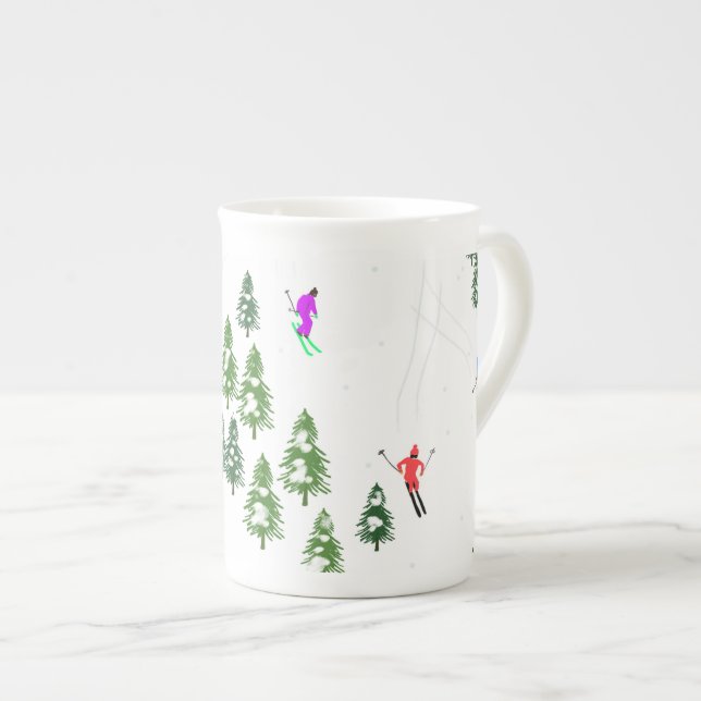 Tasse En Porcelaine Freeride Skieurs alpins Ski illustration Ski (Devant droit)