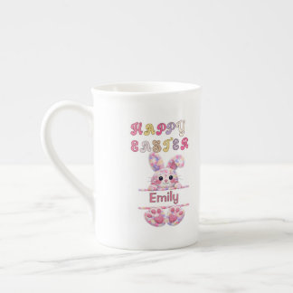 Tasse En Porcelaine Fun Pastel Color Easter Bunny Personalize Name
