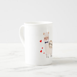 Tasse En Porcelaine Funny Sloth Riding Llama Shirt drôle Coeurs d'Alp