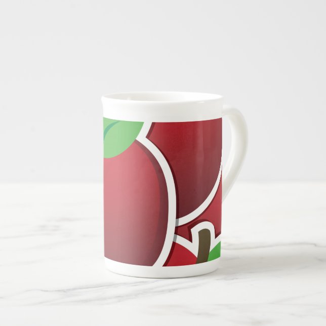 Tasse En Porcelaine Funy red apples (Devant droit)