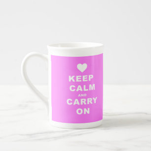 Tasse En Porcelaine GARDEZ CALME ET PORTEZ-VOUS SUR Rose