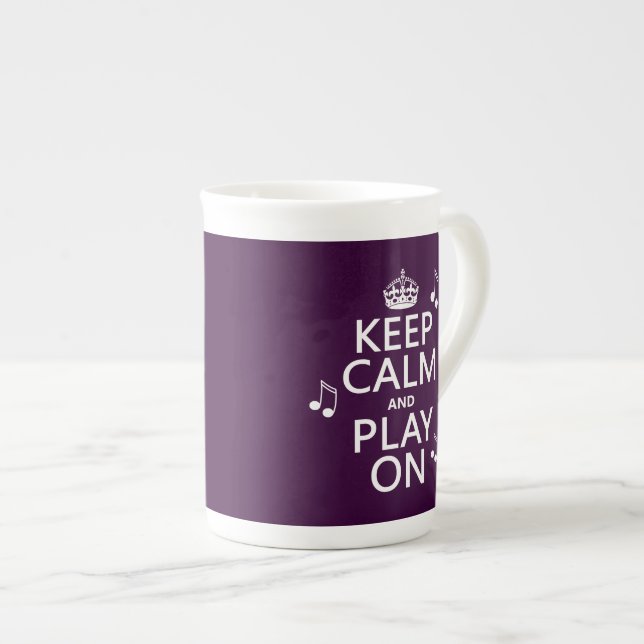 Tasse En Porcelaine Gardez le calme et le jeu dessus - des notes de (Devant droit)