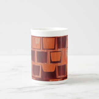 Tasse En Porcelaine Géométrique rouge et orange