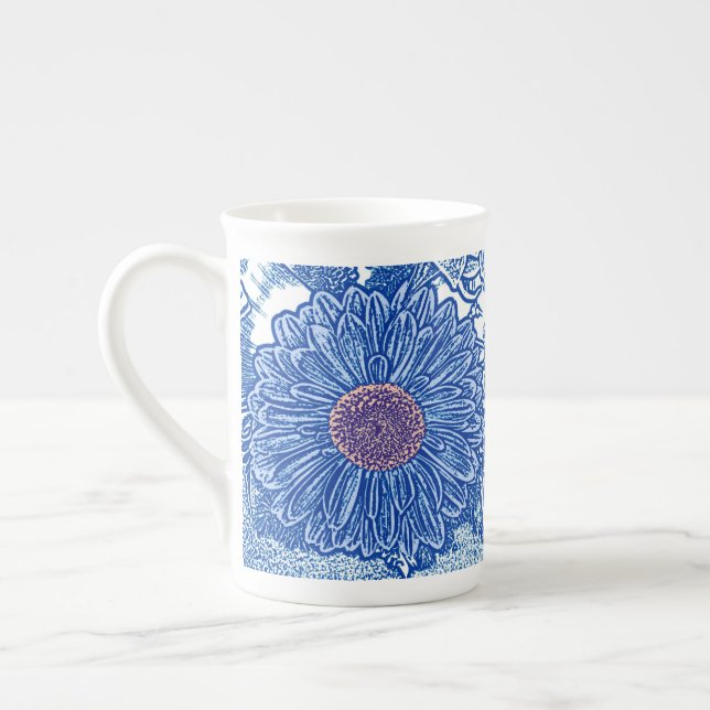 Tasse En Porcelaine Gerbera Daisy Block (Gauche)