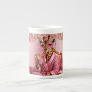 Tasse En Porcelaine Girafe Glamour Élégance en Rose