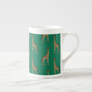 Tasse En Porcelaine Girafe Mammifère Vert Émeraude Animal Sauvage Afri