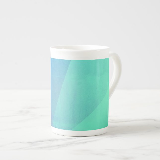 Tasse En Porcelaine Gradation Blue Aqua & Turquoise (Devant droit)
