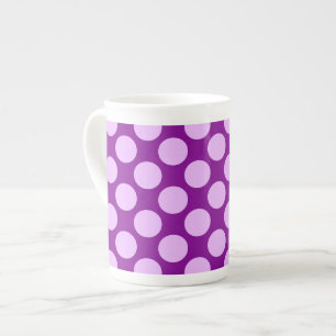 Tasse En Porcelaine Grands points rétro - orchidée et violette