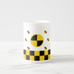 Tasse En Porcelaine Graphiques des marqueurs de test d'écrasement