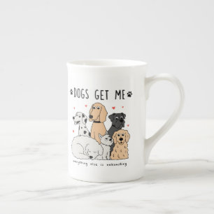 Tasse En Porcelaine Groupe de famille de chiens mignons pour les maman