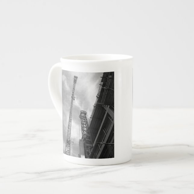 Tasse En Porcelaine Grue et matériel de construction contrepoids photo (Devant gauche)