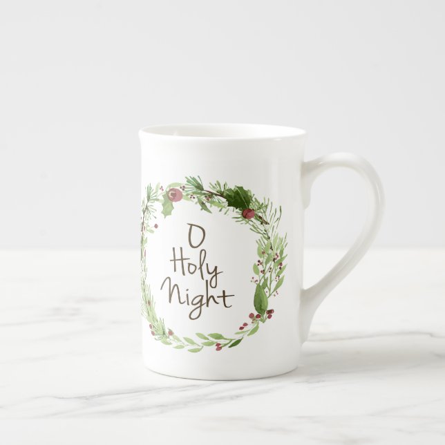 Tasse En Porcelaine guirlande sainte d'aquarelle de nuit d'o (Droite)