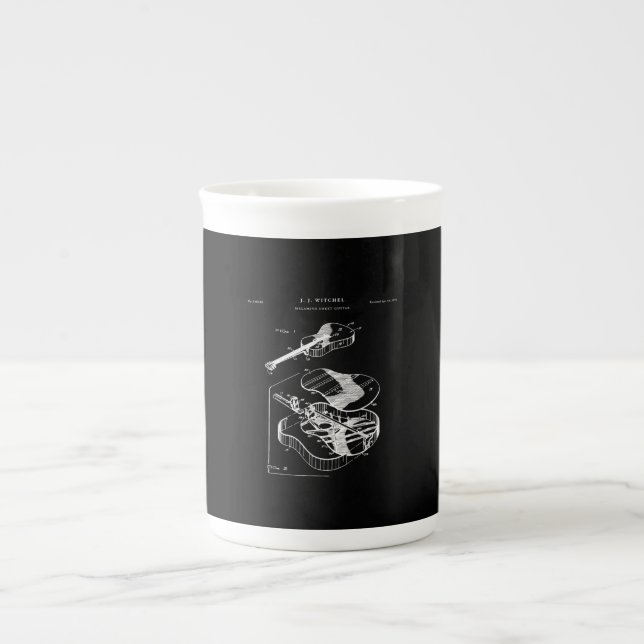 Tasse En Porcelaine Guitare Lover| Brevet de Martin Guitar (Devant)