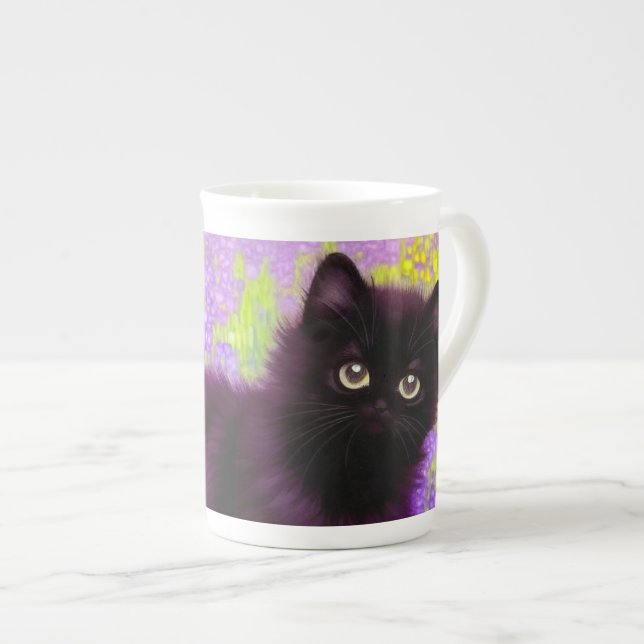Tasse En Porcelaine Gustav Klimt Black Kitten (Devant droit)