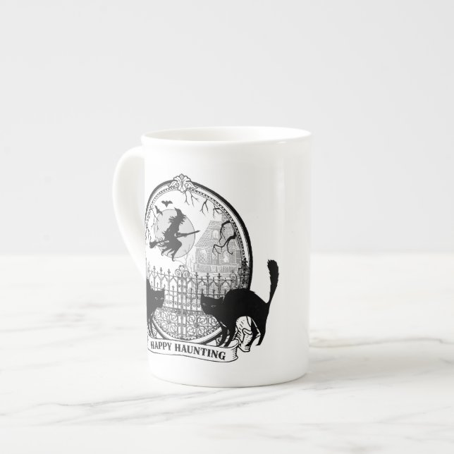 Tasse En Porcelaine Halloween moderne (Devant gauche)