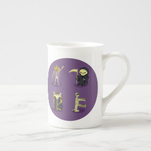 Tasse En Porcelaine Halloween Squelette Dracula Mummy Griffe Reaper