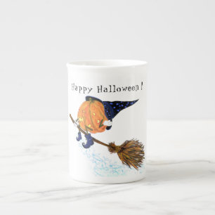 Tasse En Porcelaine Happy Halloween sorcière Citrouille Volant Chambre