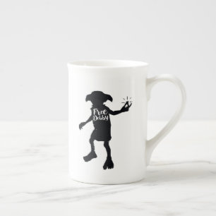 Tasse En Porcelaine Harry Potter   "Free Dobby" Silhouette Typographie