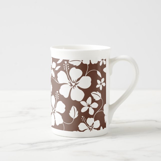 TASSE EN PORCELAINE HAWAIIAN HULA (HIBISCUS) BROWN (Droite)
