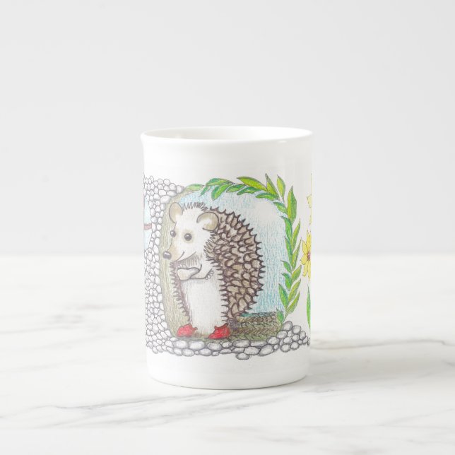 Tasse En Porcelaine Hérisson chez lui (Devant)