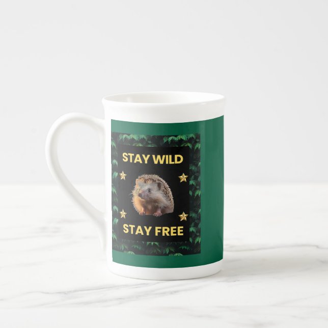 Tasse En Porcelaine Hérisson - Restez en liberté (Gauche)