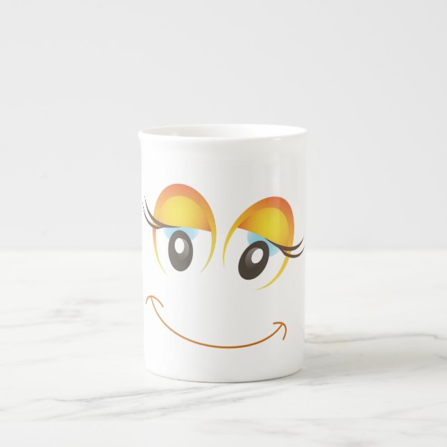 TASSE EN PORCELAINE HEUREUSE FILLE FACE (Devant)