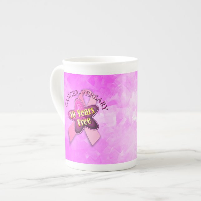 Tasse En Porcelaine Heureux cancer versary (Devant gauche)