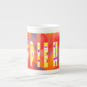 Tasse En Porcelaine Hippie Casquettes conception de grands mots et gra