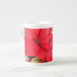 Tasse En Porcelaine Holly Point Poinsettias vacances Floral